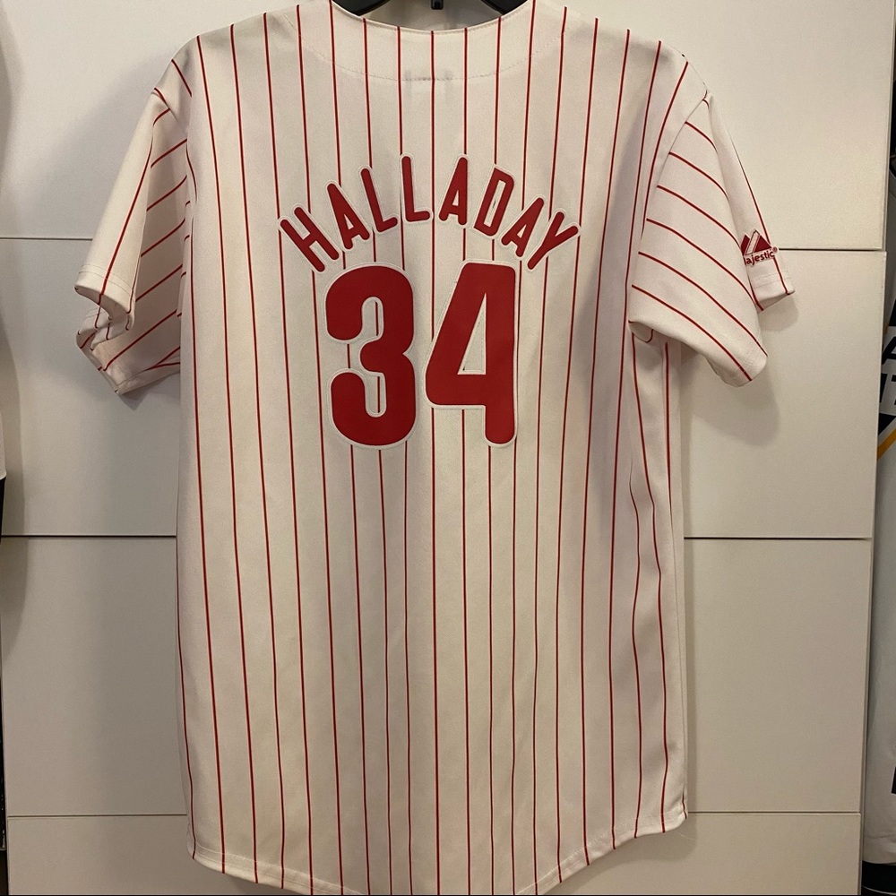 Roy Halladay Phillies Majestic Jersey - YOUTH XL